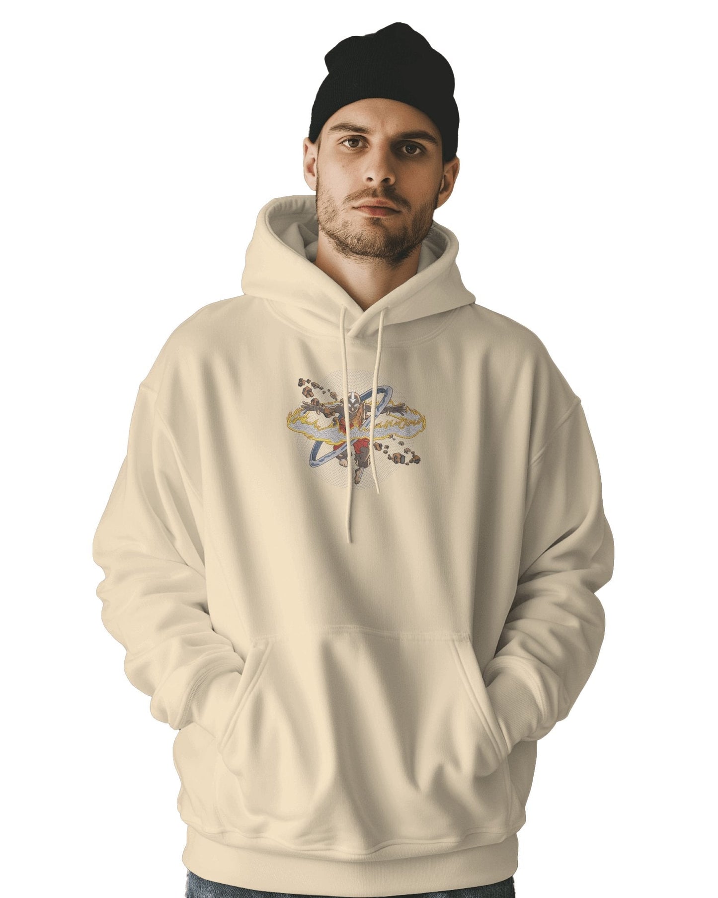 Hoodie 500 GSM Aang Avatar Embroidered Design - TM SignatureHoodie 500 GSM Aang Avatar Embroidered DesignHoodieTM SignatureBeigeCottonXS