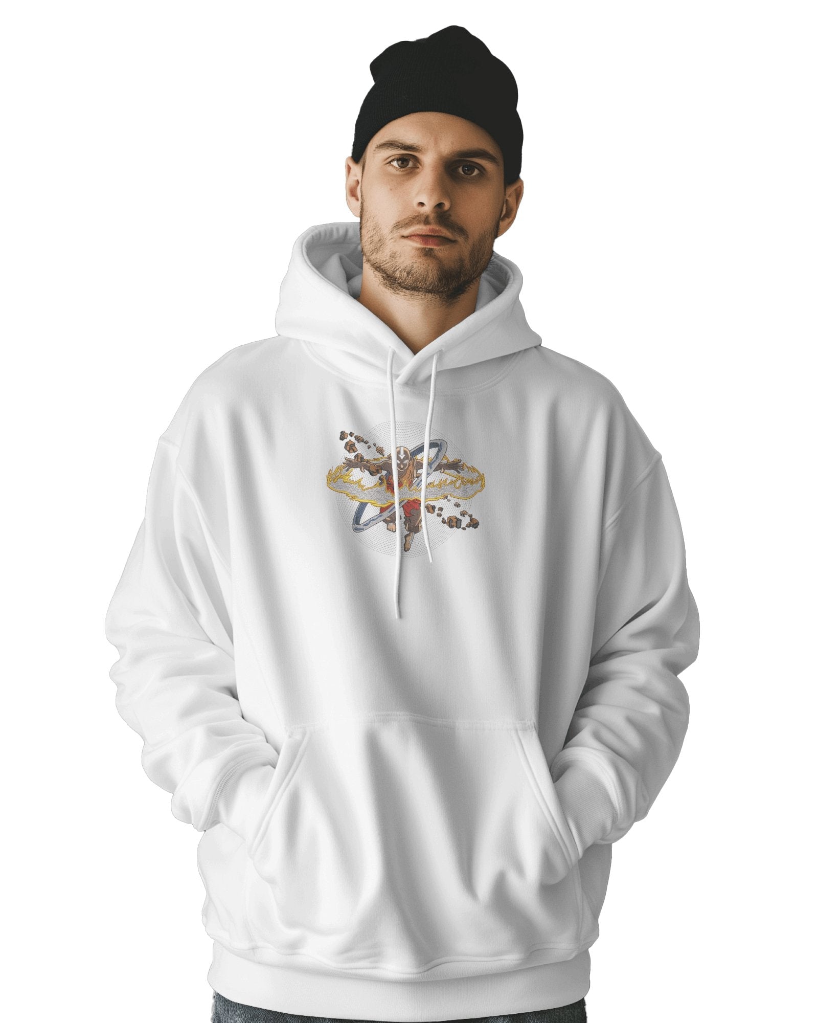 Hoodie 500 GSM Aang Avatar Embroidered Design - TM SignatureHoodie 500 GSM Aang Avatar Embroidered DesignHoodieTM SignatureWhiteCottonXS