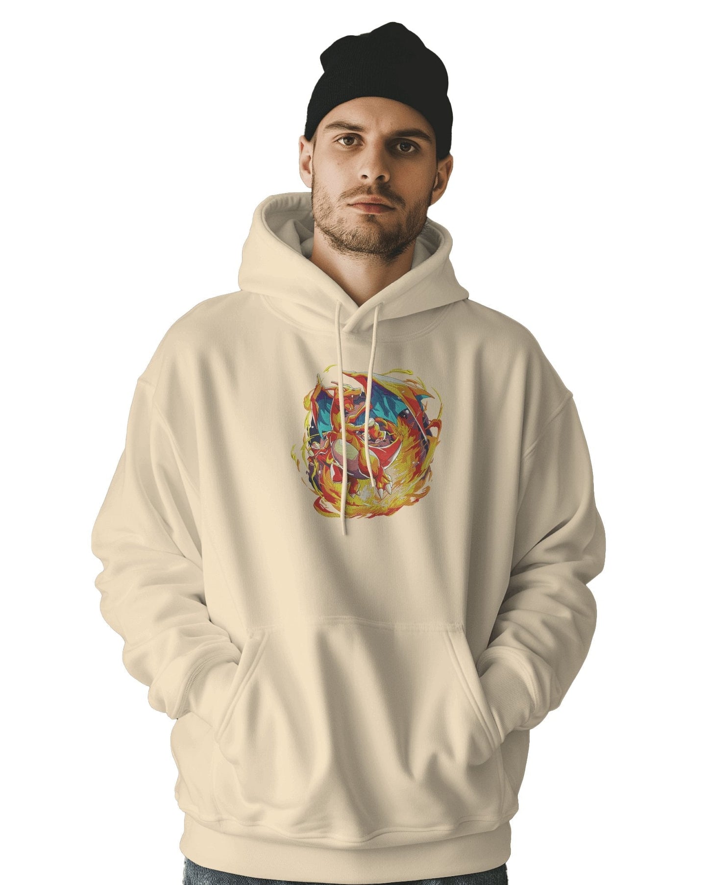 Hoodie 500 GSM Charizard 2 Embroidered Design - TM SignatureHoodie 500 GSM Charizard 2 Embroidered DesignHoodieTM SignatureBeigeXSCotton