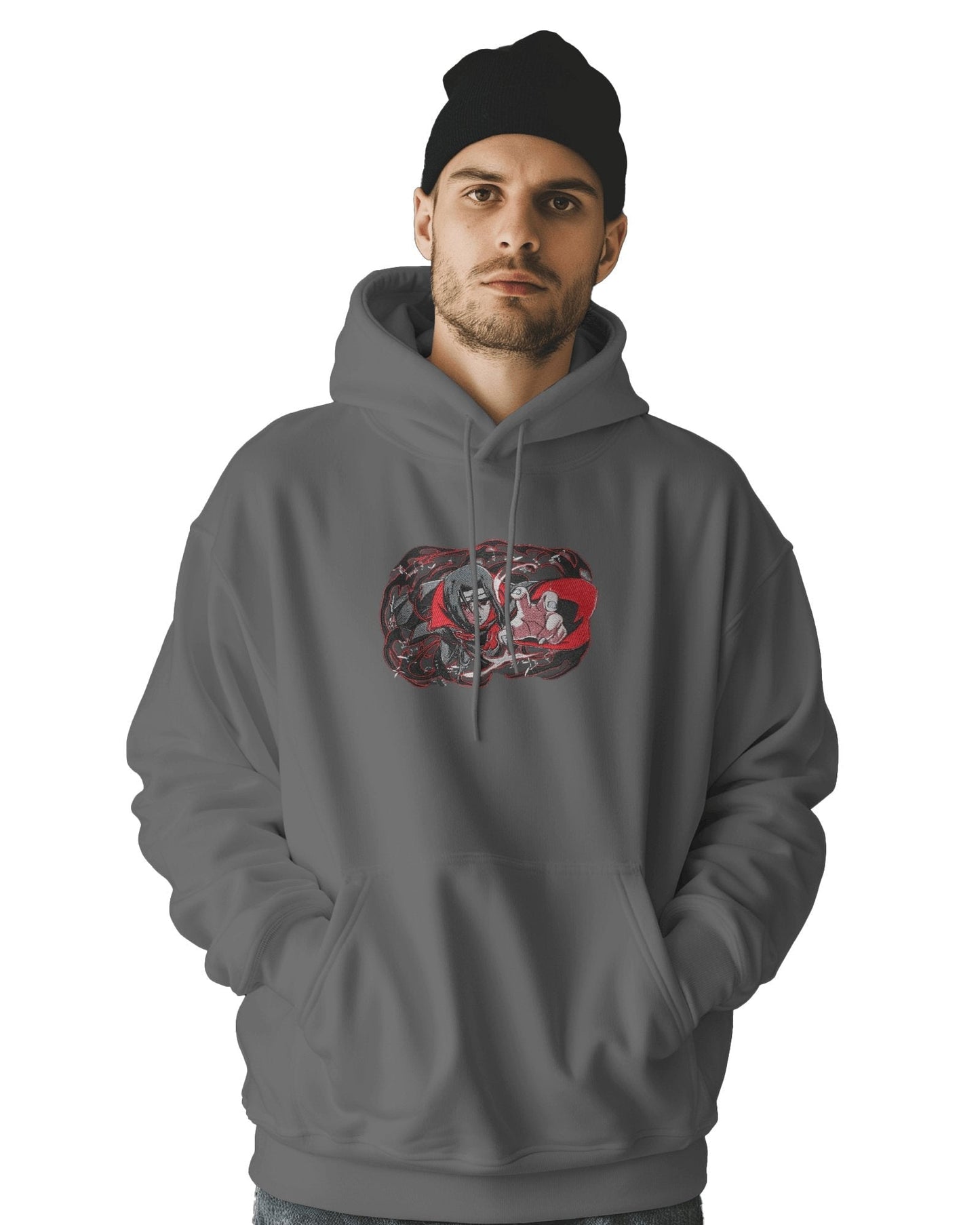 Hoodie 500 GSM Itachi Uciha Embroidered Design - TM SignatureHoodie 500 GSM Itachi Uciha Embroidered DesignHoodieTM SignatureGrayXSCotton