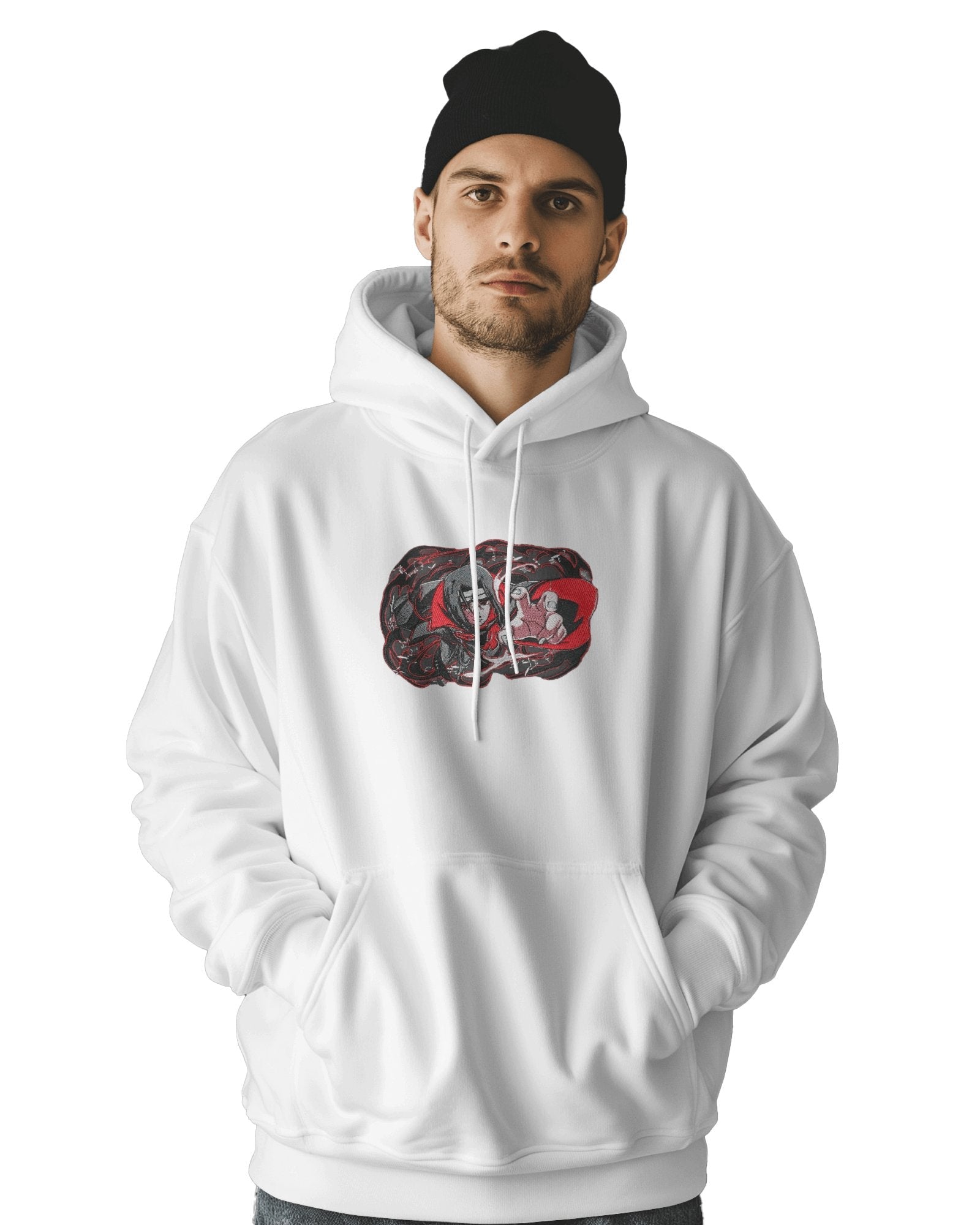 Hoodie 500 GSM Itachi Uciha Embroidered Design - TM SignatureHoodie 500 GSM Itachi Uciha Embroidered DesignHoodieTM SignatureWhiteXSCotton