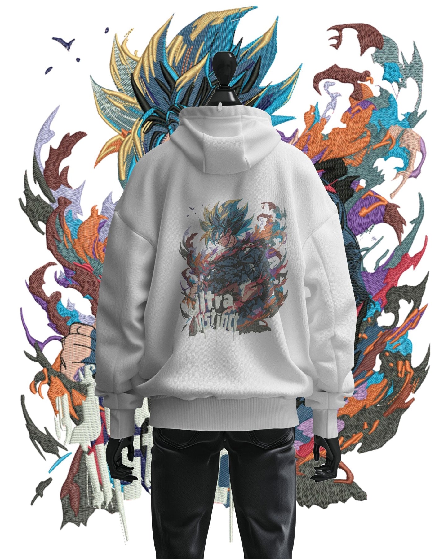 Hoodie 600 GSM Goku Ultra Instinct Large Design - TM SignatureHoodie 600 GSM Goku Ultra Instinct Large DesignHoodieTM SignatureWhiteCottonXS