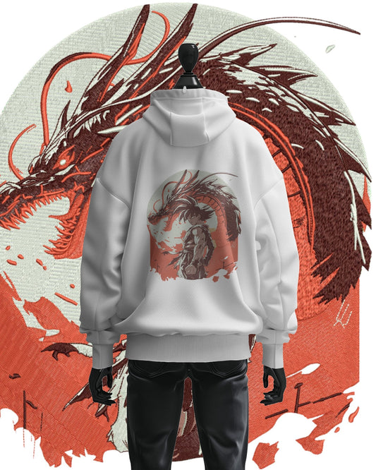 Hoodie 600 GSM Goku x Shenron Large Design - TM SignatureHoodie 600 GSM Goku x Shenron Large DesignHoodieTM SignatureWhiteCottonXS