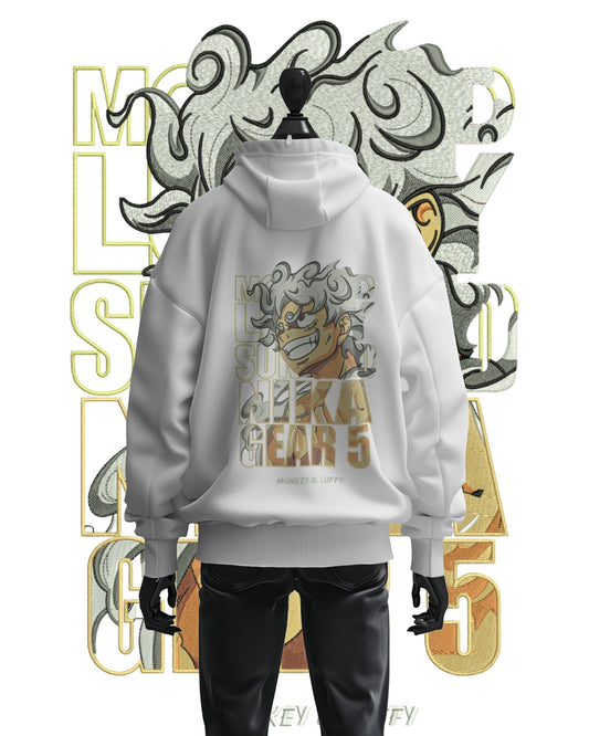 Hoodie 600 GSM Luffy Gear 5 One Piece Large Design - TM SignatureHoodie 600 GSM Luffy Gear 5 One Piece Large DesignHoodieTM SignatureWhiteCottonXS