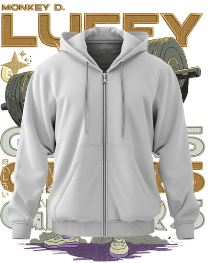 Hoodie 600 GSM Luffy Gym Large Design - TM SignatureHoodie 600 GSM Luffy Gym Large DesignHoodieTM SignatureWhiteCottonXS