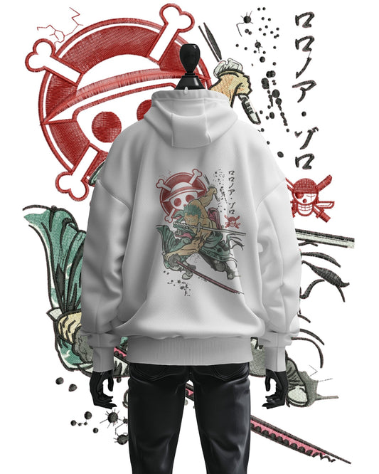 Hoodie 600 GSM Roronoa Zoro Large Design - TM SignatureHoodie 600 GSM Roronoa Zoro Large DesignHoodieTM SignatureWhiteCottonXS