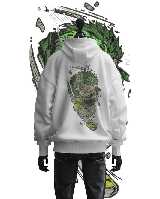 Hoodie 600 GSM Zoro One Piece Large Design - TM SignatureHoodie 600 GSM Zoro One Piece Large DesignHoodieTM SignatureWhiteCottonXS