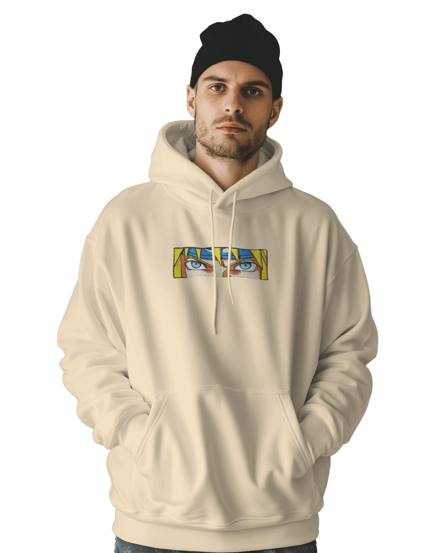 TM Signature Hoodie Beige / XS / Cotton Hoodie 500 GSM Minato Eyes Embroidered Design Hoodie 500 GSM Minato Eyes Embroidered Design