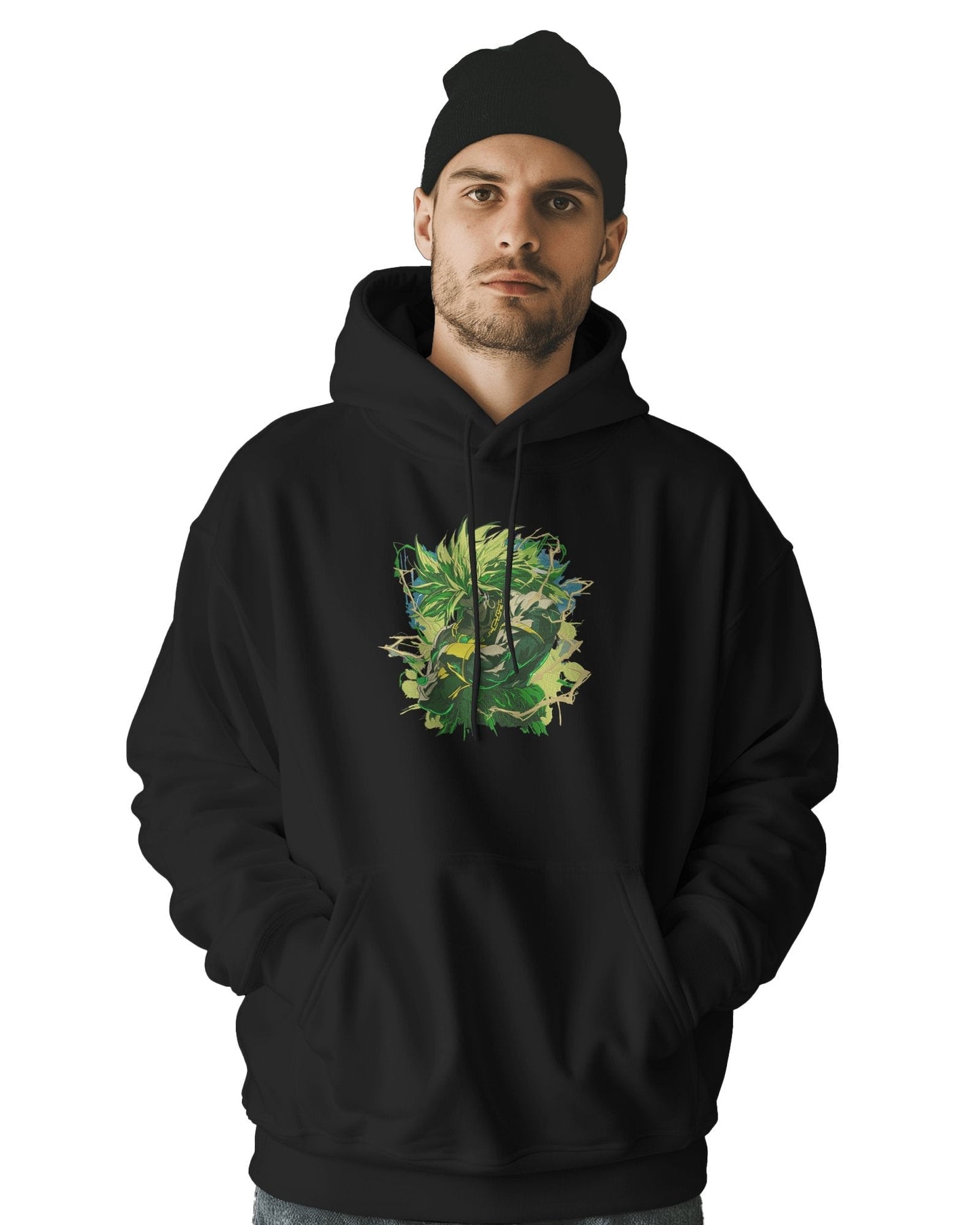 TM Signature Hoodie Black / XS / Cotton Hoodie 500 GSM Broly 2 Embroidered Design Hoodie 500 GSM Broly 2 Embroidered Design