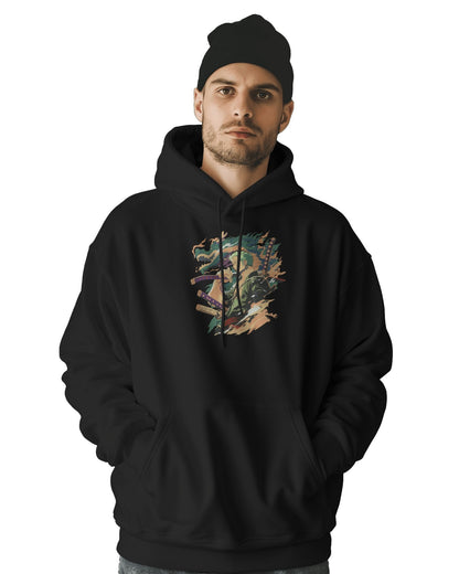 TM Signature Hoodie Black / XS / Cotton Hoodie 500 GSM Zoro-Dragon Embroidered Design Hoodie 500 GSM Zoro-Dragon Embroidered Design