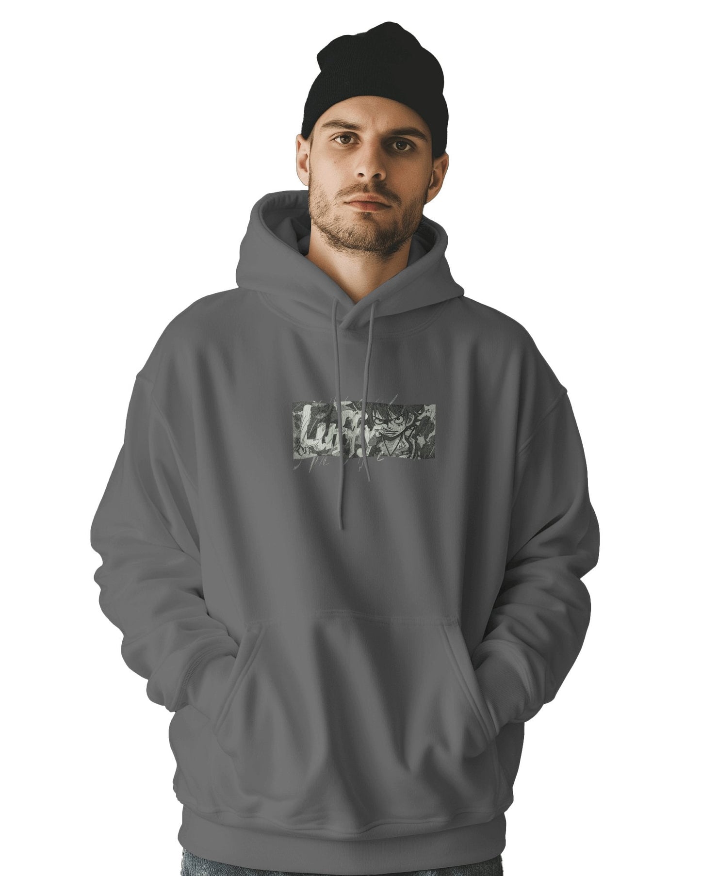 TM Signature Hoodie Gray / XS / Cotton Hoodie 500 GSM Luffy Embroidered Design Hoodie 500 GSM Luffy Embroidered Design