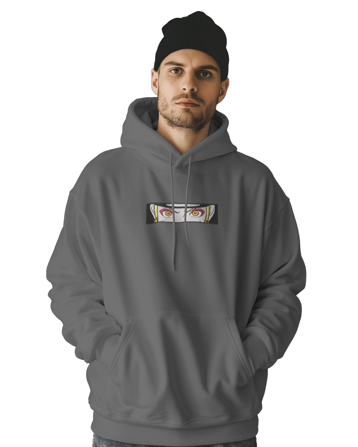 TM Signature Hoodie Gray / XS / Cotton Hoodie 500 GSM Naruto Eyes Embroidered Design Hoodie 500 GSM Naruto Eyes Embroidered Design