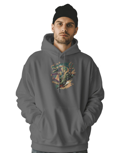 TM Signature Hoodie Gray / XS / Cotton Hoodie 500 GSM Zoro-Dragon Embroidered Design Hoodie 500 GSM Zoro-Dragon Embroidered Design