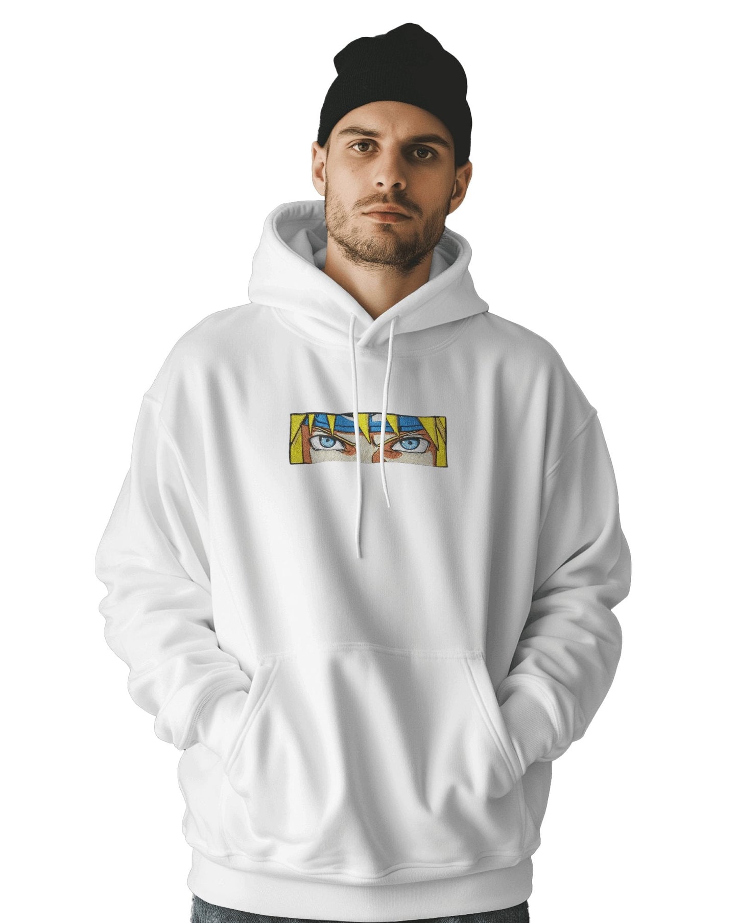 TM Signature Hoodie White / XS / Cotton Hoodie 500 GSM Minato Eyes Embroidered Design Hoodie 500 GSM Minato Eyes Embroidered Design