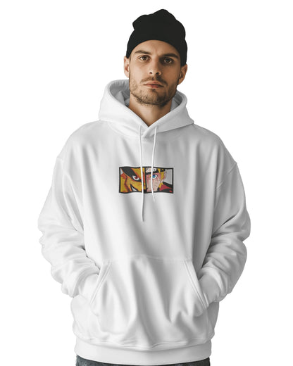 TM Signature Hoodie White / XS / Cotton Hoodie 500 GSM Naruto-Kurama Embroidered Design Hoodie 500 GSM Naruto-Kurama Embroidered Design