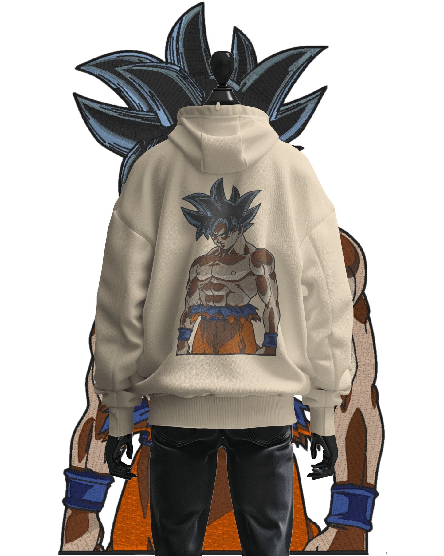 TMsignature Hoodie Beige / Cotton / XS Hoodie 600 GSM Goku Power Large Design Hoodie 600 GSM Goku Power Large Design