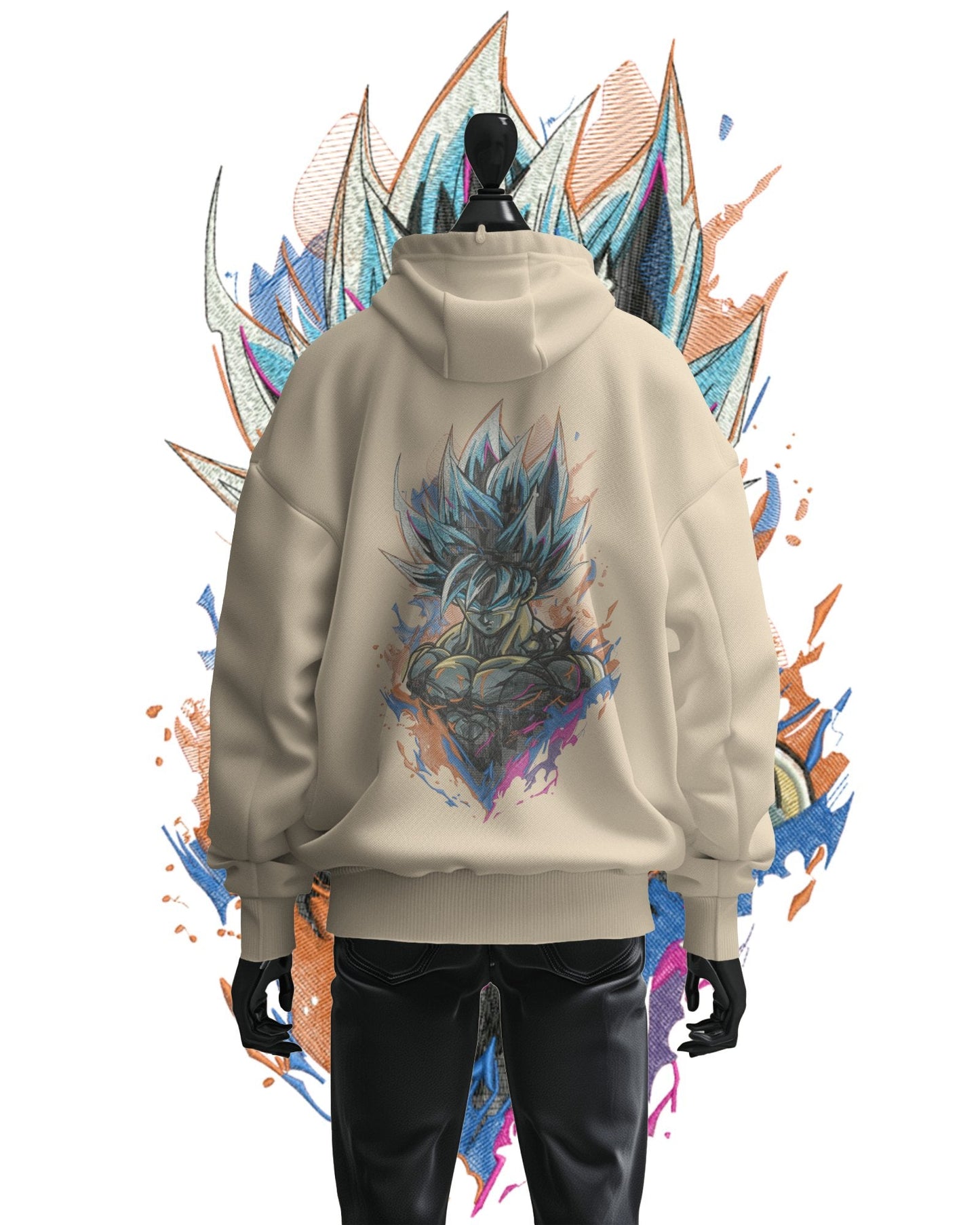 TMsignature Hoodie Beige / Cotton / XS Hoodie 600 GSM Goku Rage Large Design Hoodie 600 GSM Goku Rage Large Design