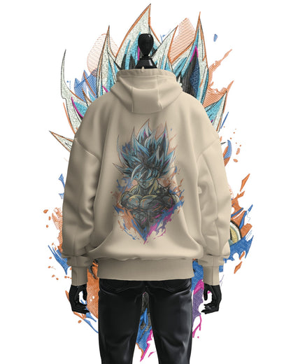 TMsignature Hoodie Beige / Cotton / XS Hoodie 600 GSM Goku Rage Large Design Hoodie 600 GSM Goku Rage Large Design