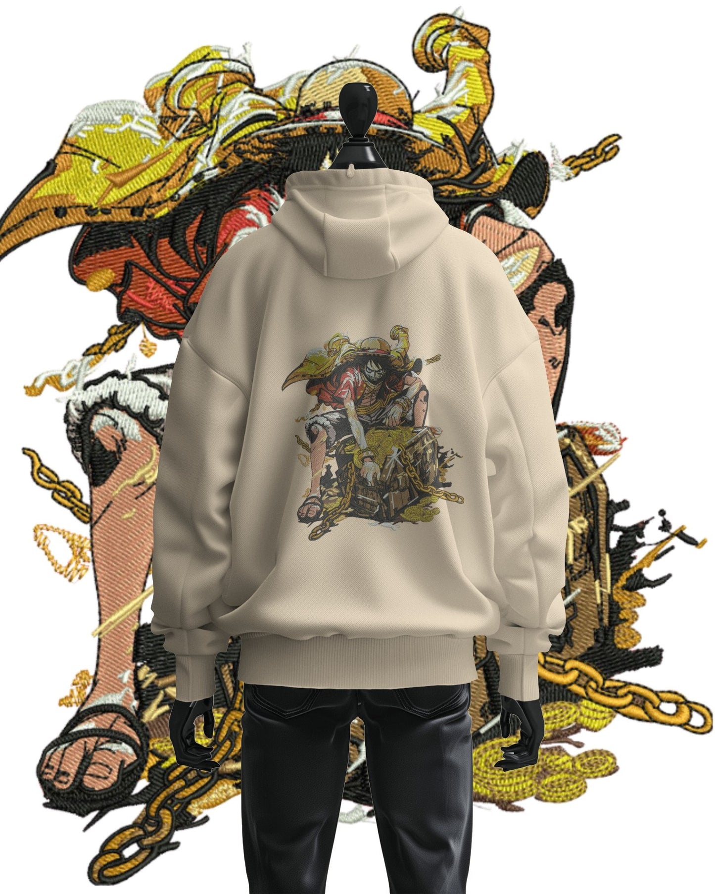 TMsignature Hoodie Beige / Cotton / XS Hoodie 600 GSM Luffy Treasure Large Design Hoodie 600 GSM Luffy Treasure Large Design