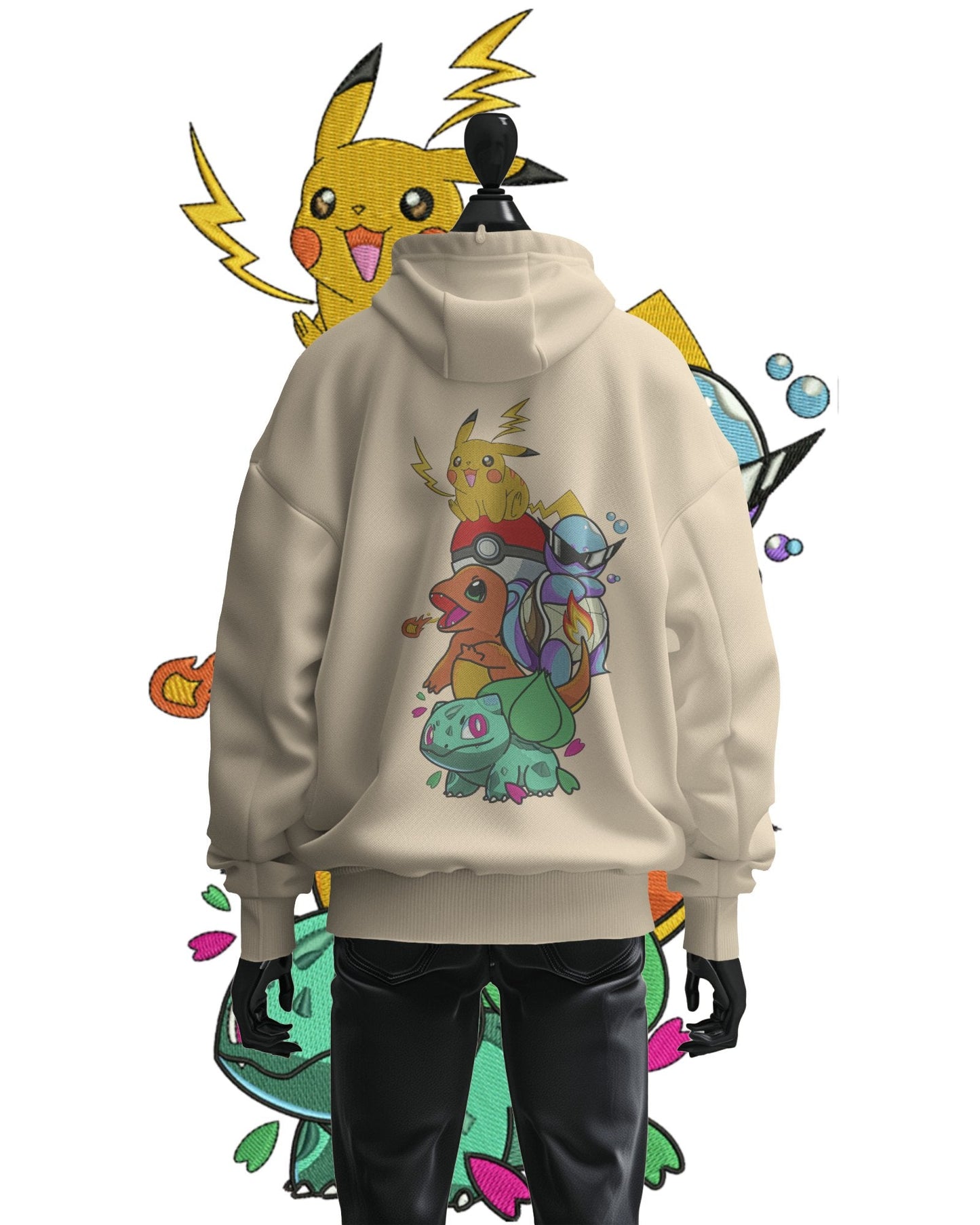 TMsignature Hoodie Beige / Cotton / XS Hoodie 600 GSM Pokémon Large Design Hoodie 600 GSM Pokémon Large Design