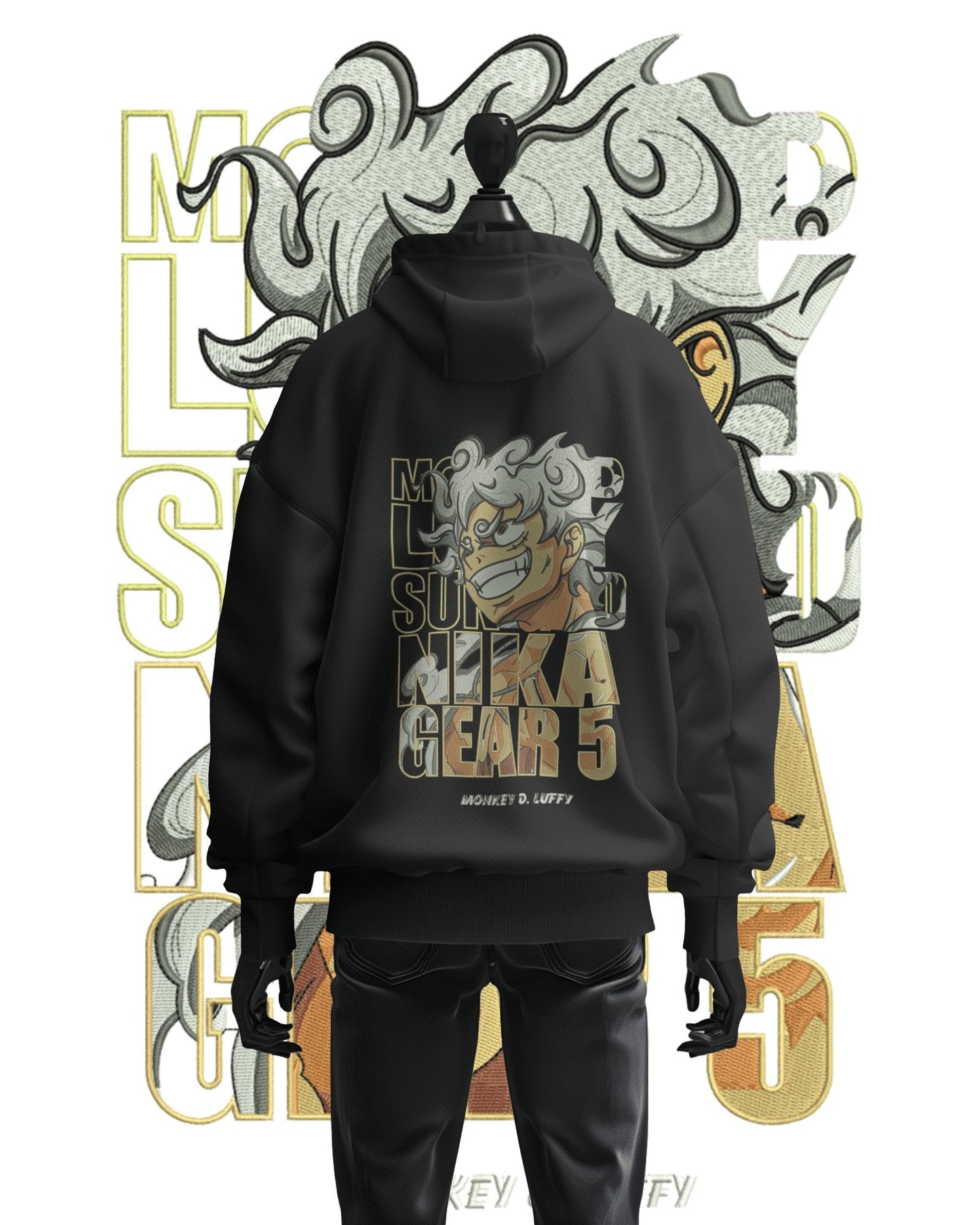 TMsignature Hoodie Black / Cotton / XS Hoodie 600 GSM Luffy Gear 5 One Piece Large Design Hoodie 600 GSM Luffy Gear 5 One Piece Large Design