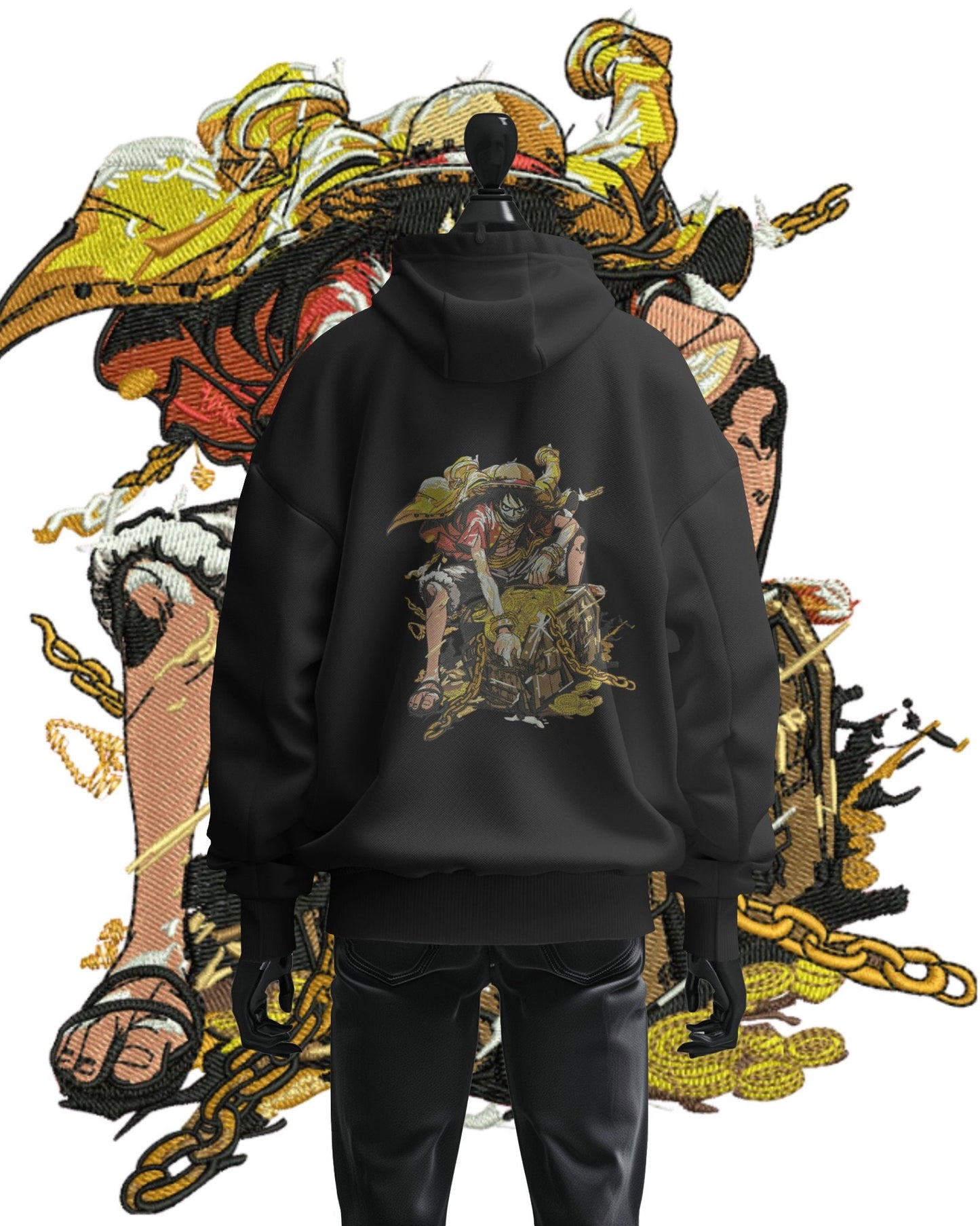 TMsignature Hoodie Black / Cotton / XS Hoodie 600 GSM Luffy Treasure Large Design Hoodie 600 GSM Luffy Treasure Large Design