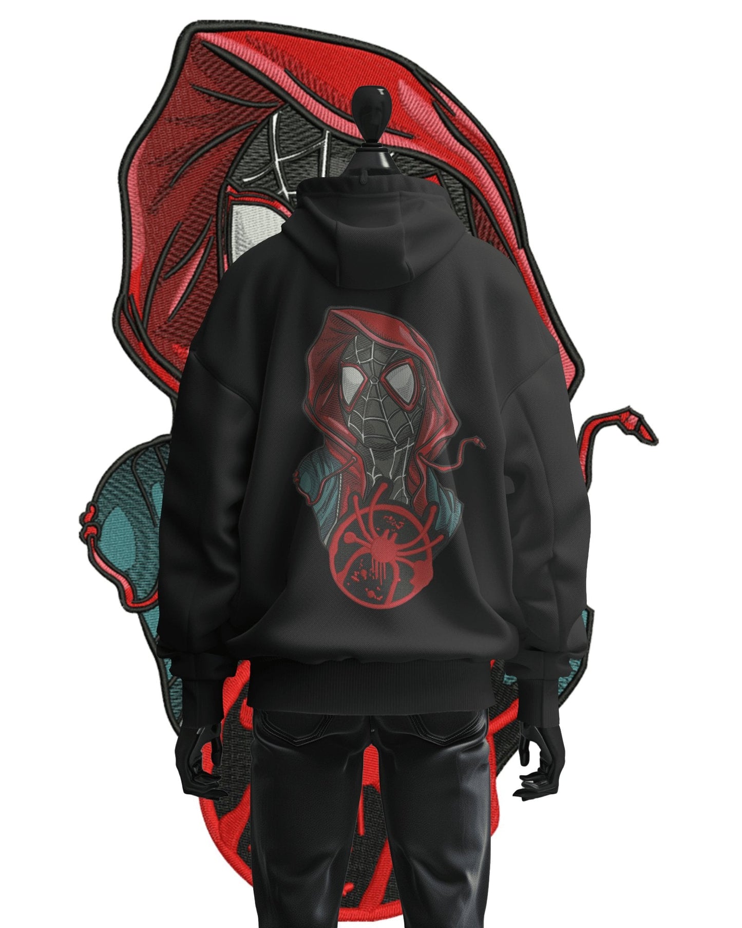 TMsignature Hoodie Black / Cotton / XS Hoodie 600 GSM Spider-Man (Miles Morales) Large Design Hoodie 600 GSM Spider-Man (Miles Morales) Large Design