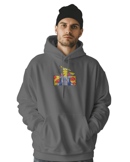 TMsignature Hoodie Gray / Cotton / XS Hoodie 500 GSM Pikachu And Bulbasaur Embroidered Design Aang Avatar -Anime Unisex Embroidered  -Hoodie |  tmsignature