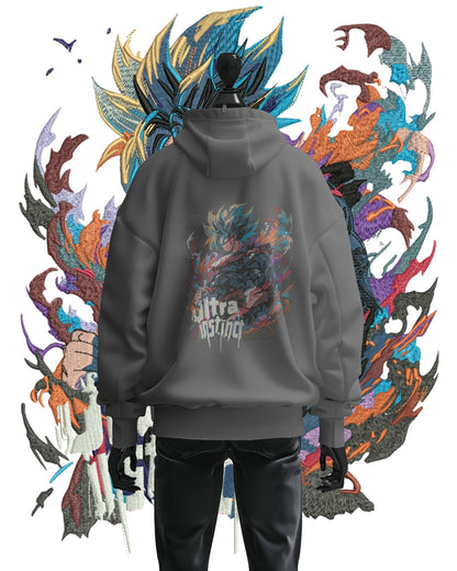 TMsignature Hoodie Gray / Cotton / XS Hoodie 600 GSM Goku Ultra Instinct Large Design Hoodie 600 GSM Goku Ultra Instinct Large Design