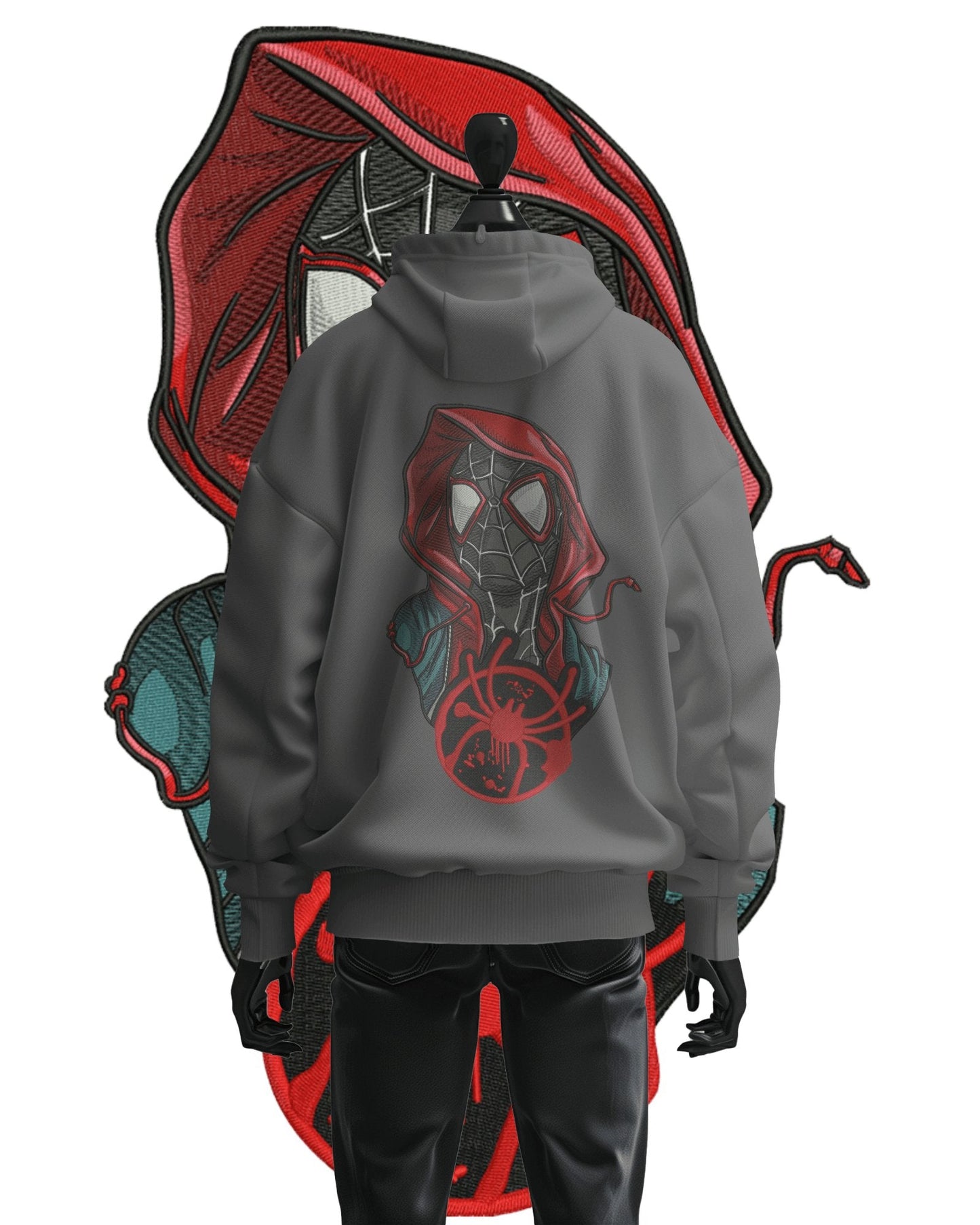 TMsignature Hoodie Gray / Cotton / XS Hoodie 600 GSM Spider-Man (Miles Morales) Large Design Hoodie 600 GSM Spider-Man (Miles Morales) Large Design