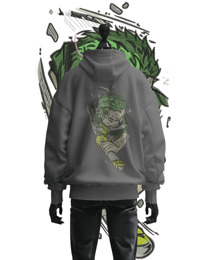 TMsignature Hoodie Gray / Cotton / XS Hoodie 600 GSM Zoro One Piece Large Design Hoodie 600 GSM Zoro One Piece Large Design