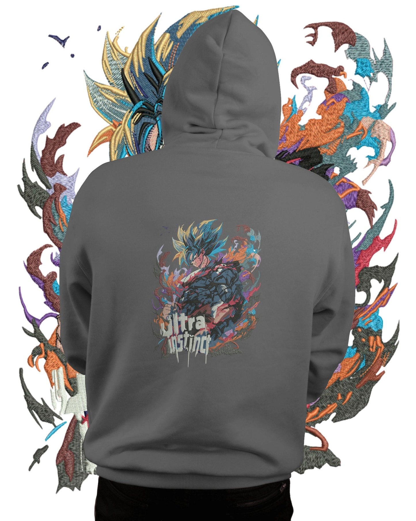 TMsignature Hoodie Hoodie 600 GSM Goku Ultra Instinct Large Design Hoodie 600 GSM Goku Ultra Instinct Large Design