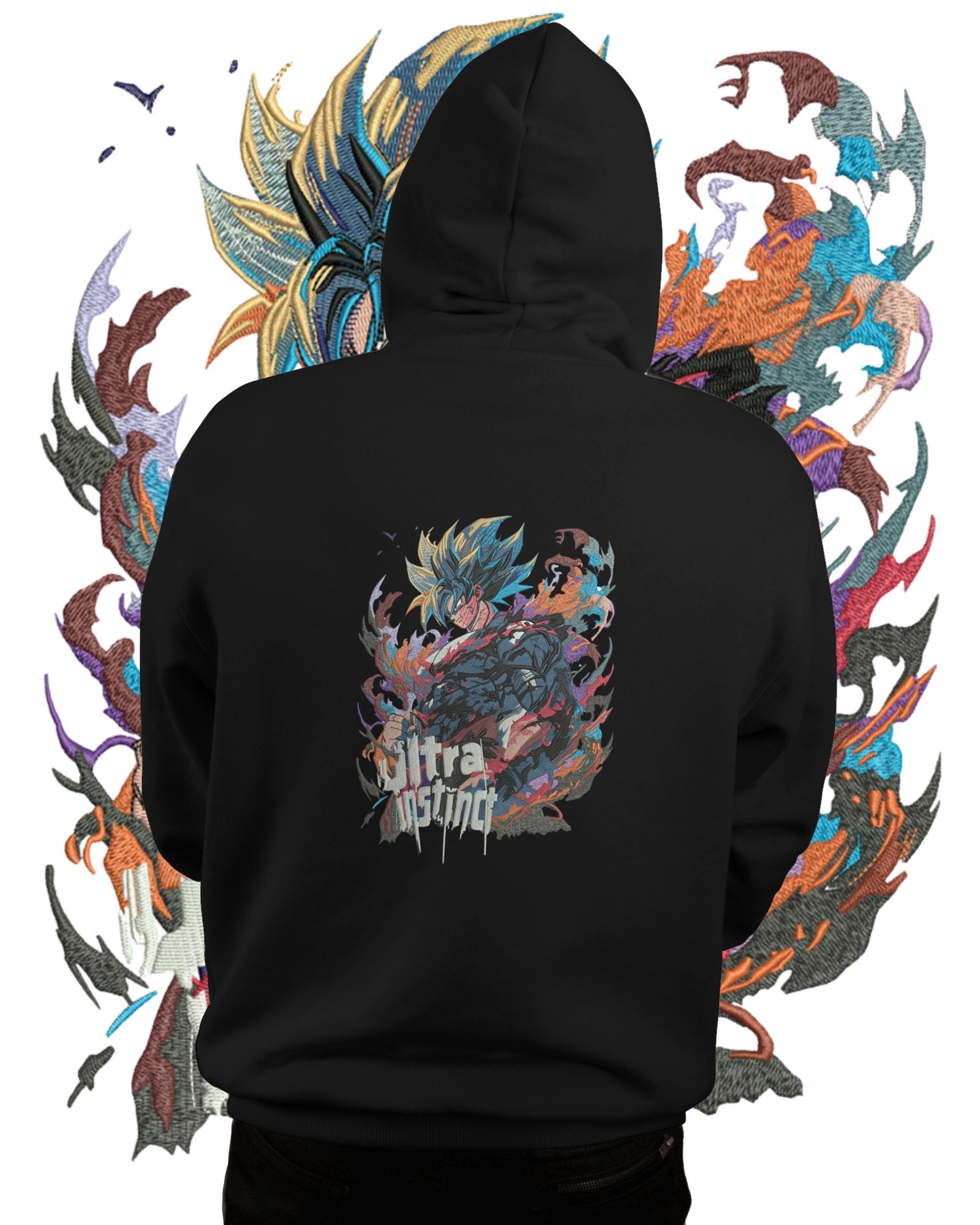 TMsignature Hoodie Hoodie 600 GSM Goku Ultra Instinct Large Design Hoodie 600 GSM Goku Ultra Instinct Large Design