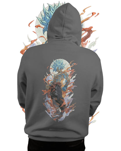 TMsignature Hoodie Hoodie 600 GSM Goku Ultra Power Large Design Hoodie 600 GSM Goku Ultra Power Large Design