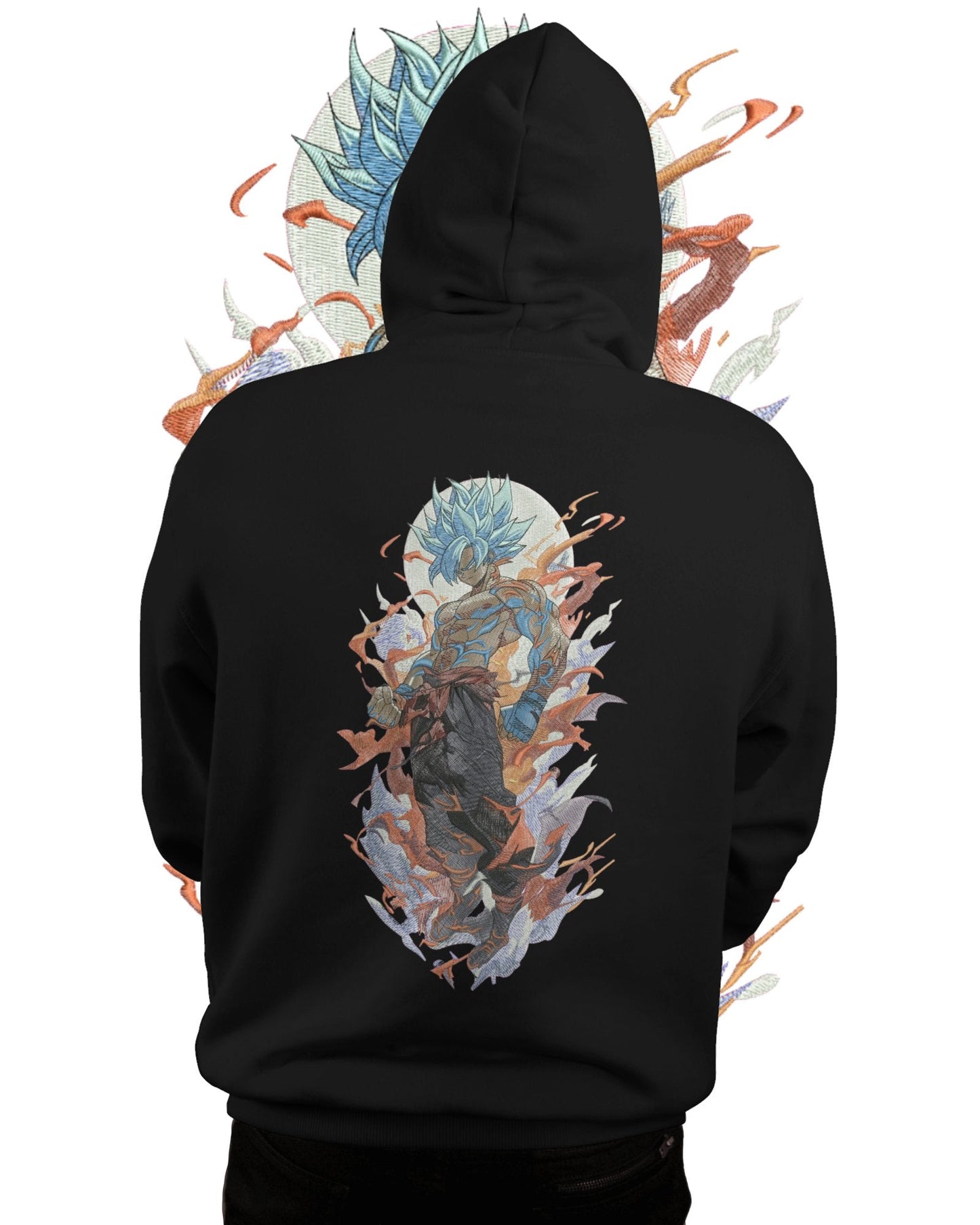 TMsignature Hoodie Hoodie 600 GSM Goku Ultra Power Large Design Hoodie 600 GSM Goku Ultra Power Large Design