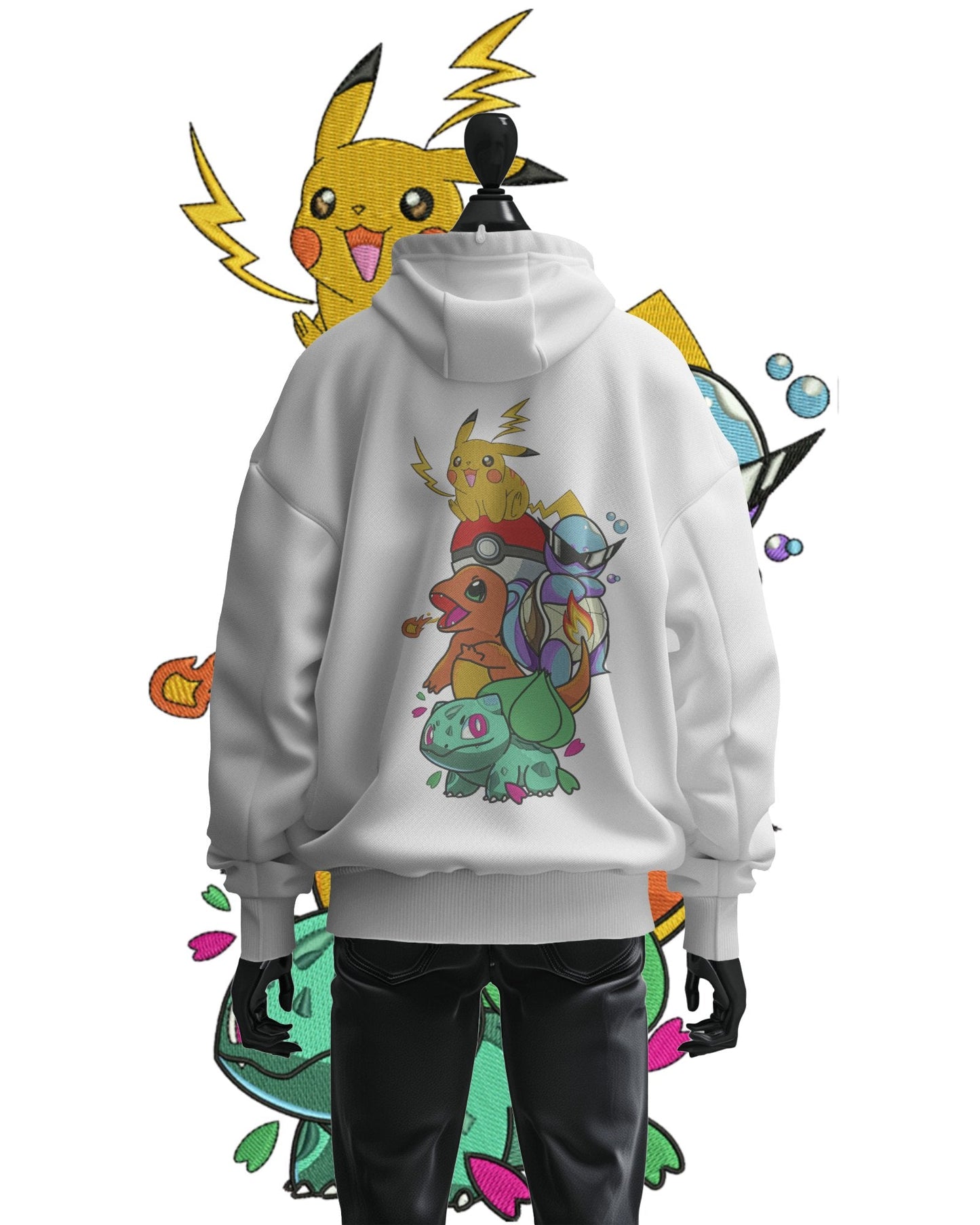 TMsignature Hoodie White / Cotton / XS Hoodie 600 GSM Pokémon Large Design Hoodie 600 GSM Pokémon Large Design